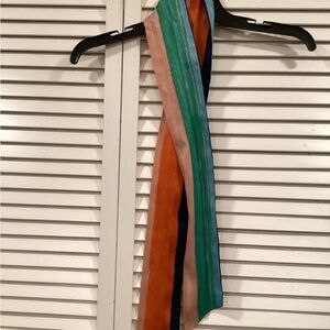 Multicolor Striped woman’s head  Scarf length shown in pictures